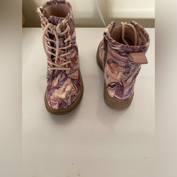 Steve Madden JBetty Ankle Lace Up Boots Marble Girls Size 1 - Picture 5 of 7